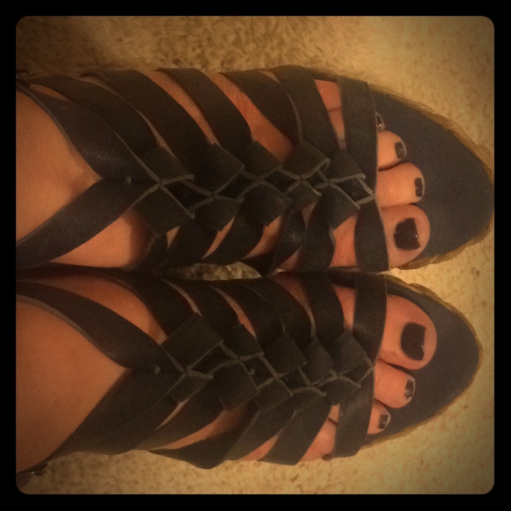 Charles by CharlesDavid Navy Braided Wedge Sandal